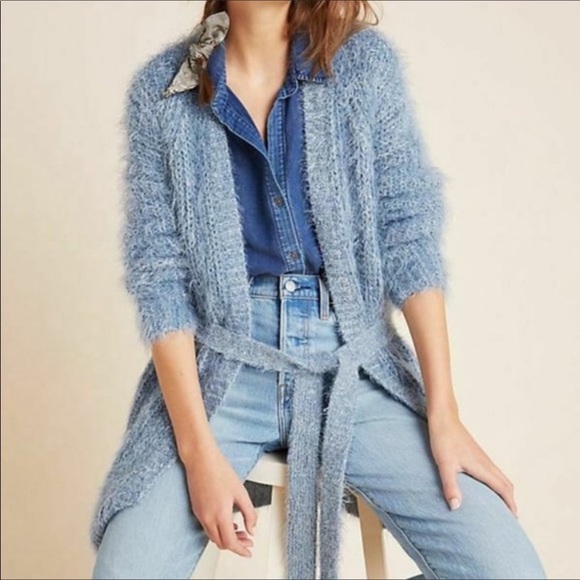 Anthropologie Powder Blue Long Cardi - Picture 3 of 7
